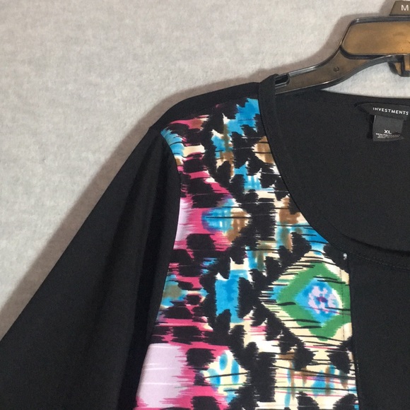 INVESTMENTS  Stretch Jersey Knit Color Block Shark-Bite Front Hem Defined Waist - Picture 6 of 16